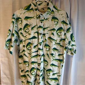 Cabela's Mahi Fishing Shirt Men's Large Button Up Performance Outdoor